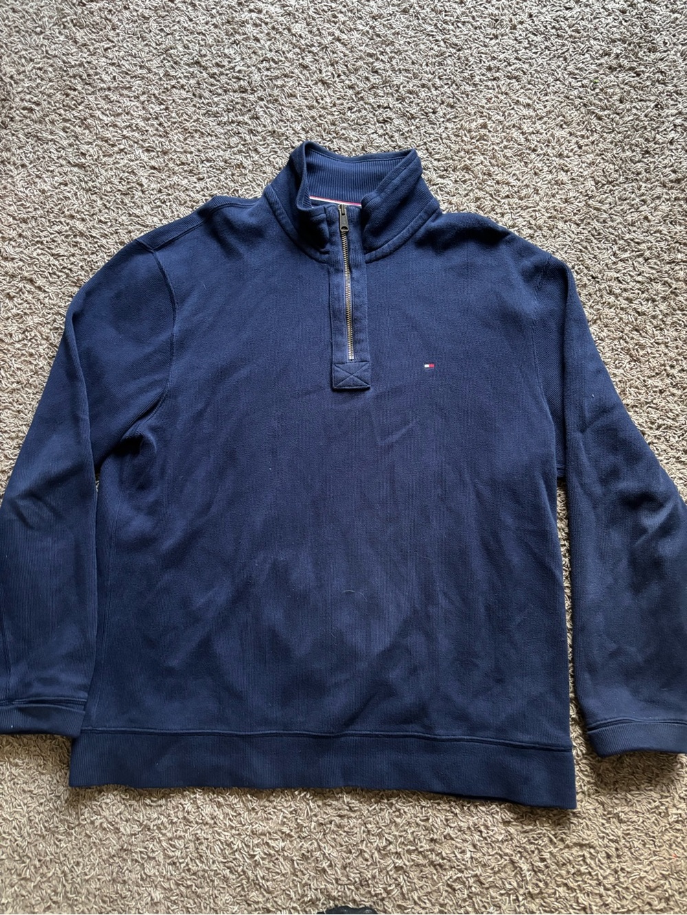 Tommy Hilfiger Men's Navy Half-Zip Pullover Sweater